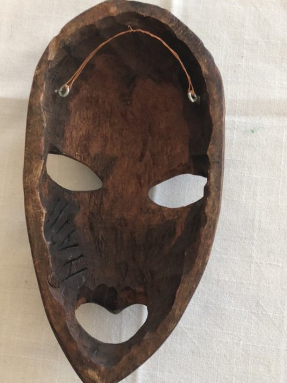 Haitian Mask Carved Wood Tribal Ceremonial - Picture 2 of 4